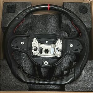 Vicrez Dodge Charger Carbon Fiber Steering Wheel with Red Accent